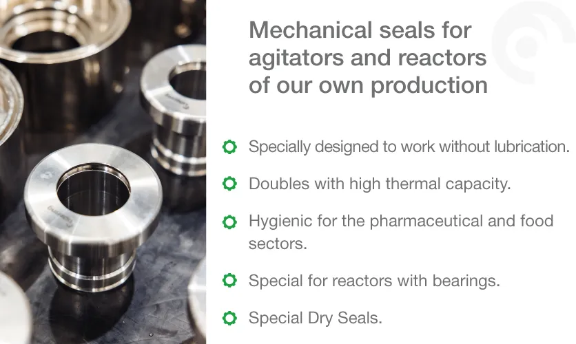 Mechanical seals for agitators and reactors, designed for lubrication-free operation and high thermal capacity