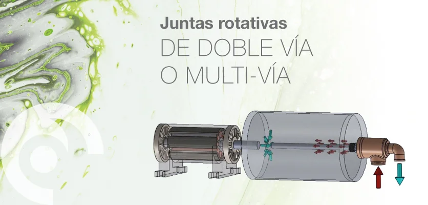 Juntas rotativas de doble vía o multi-vía con ilustración técnica