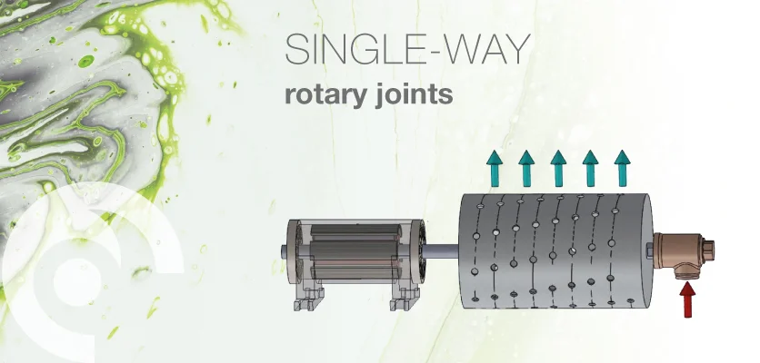 Diagram of single-way rotary joint with labeled airflow