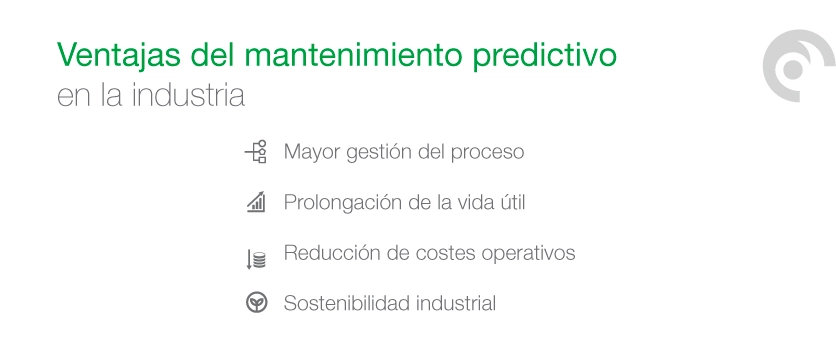 Beneficios del mantenimiento predictivo en la industria, incluyendo ahorro y sostenibilidad.