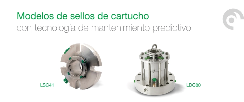 Modelos de sellos de cartucho LSC41 y LDC80 con tecnología de mantenimiento predictivo.