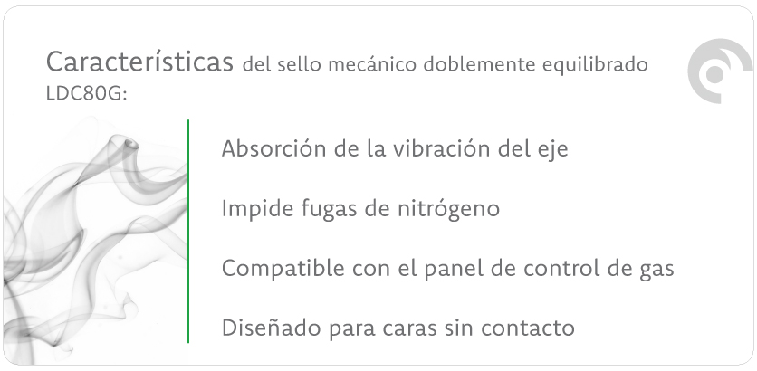 Características del sello mecánico LDC80G para evitar fugas de nitrógeno